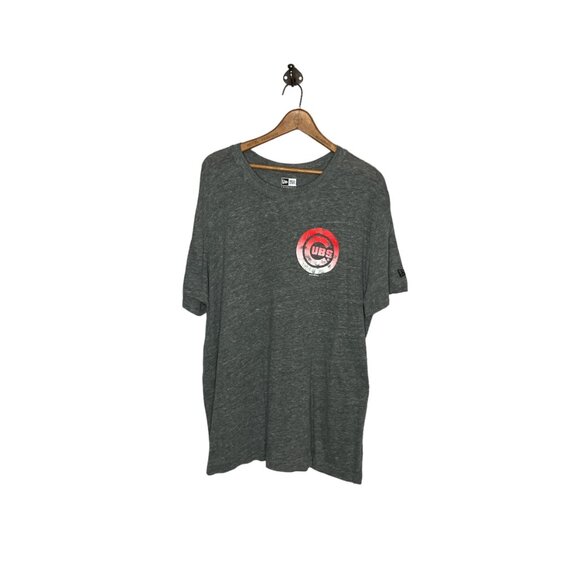 New Era Men's 2XL Gray Chicago Cubs MLB Baseball Double‎ Sided Graphic Tee Shirt - Picture 2 of 5